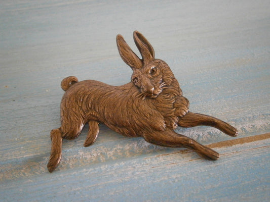 Red Copper Bunny Brooch/Rabbit Pin Brooch/Copper Bunny Pin Brooch/Steampunk Accessories/Boho Fashion Accessory/Animal Lover Brooch/Brooch