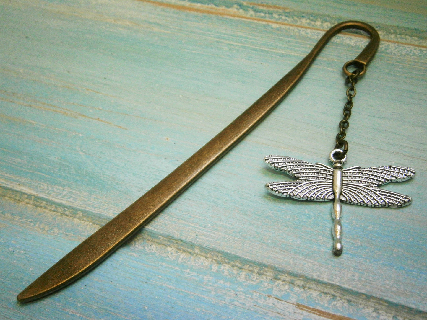 Bookmark with a Antique Silver Dragonfly/Book Lover Bookmark/Dragonfly Lover Bookmark/Dragonfly Bookmark/Bookmarks for Books/Book Lover