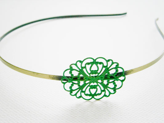 Emerald Green Patina Filigree Headband/Hair Accessory/Bridesmaid Gift/Bridal Accessory/Rustic Wedding/Boho Hair Accessory/Headband