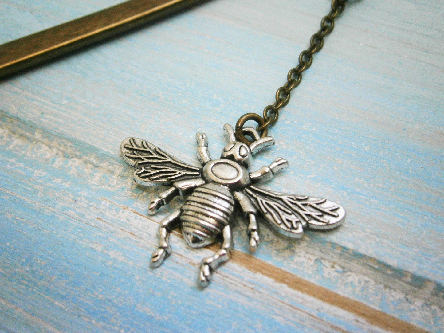 Bookmark with a Antique Silver Bumble Bee/Book Lover Bookmark/Bumble Bee Lover Bookmark/Bee Lover/Bookmarks for Books/Book Lover/Bookmark