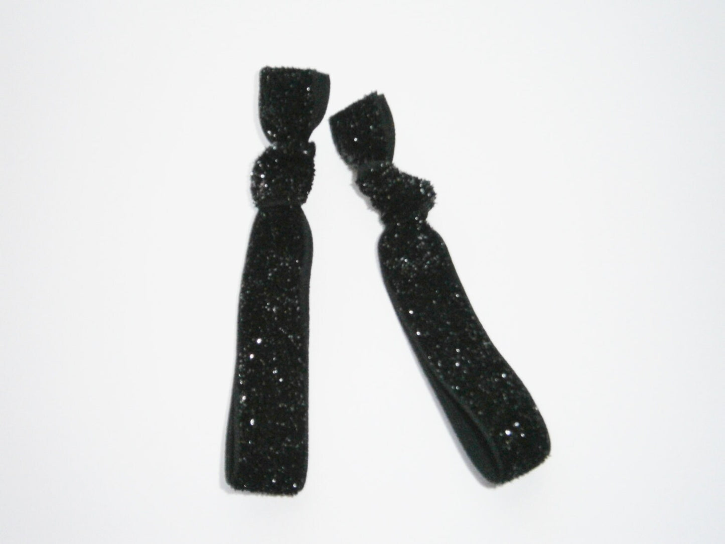 Set of 2 Glitter Hair Tie Package by Crimson Rose Cottage - Black Glitter Hair Ties that Double as Bracelets