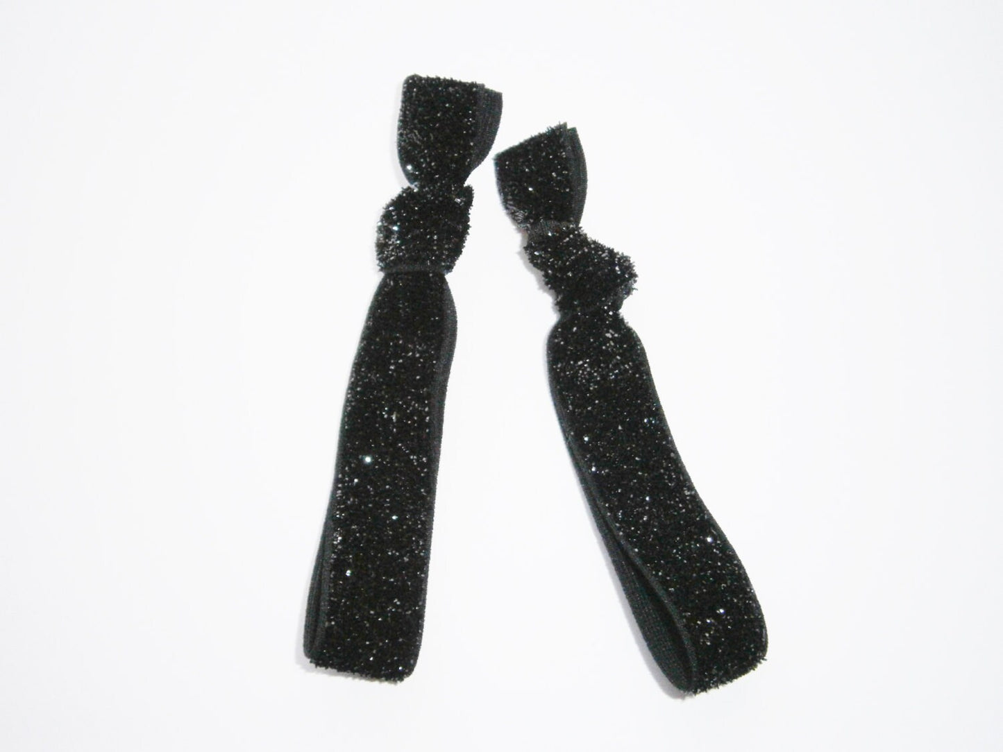 Set of 2 Glitter Hair Tie Package by Crimson Rose Cottage - Black Glitter Hair Ties that Double as Bracelets