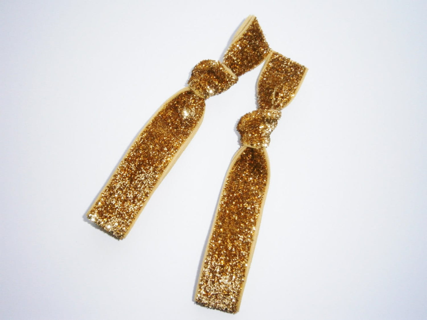 Set of 2 Glitter Hair Tie Package by Crimson Rose Cottage - Gold Glitter Hair Ties that Double as Bracelets