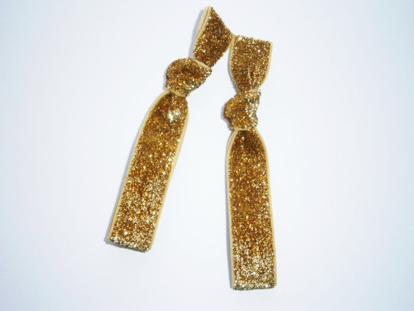 Set of 2 Glitter Hair Tie Package by Crimson Rose Cottage - Gold Glitter Hair Ties that Double as Bracelets