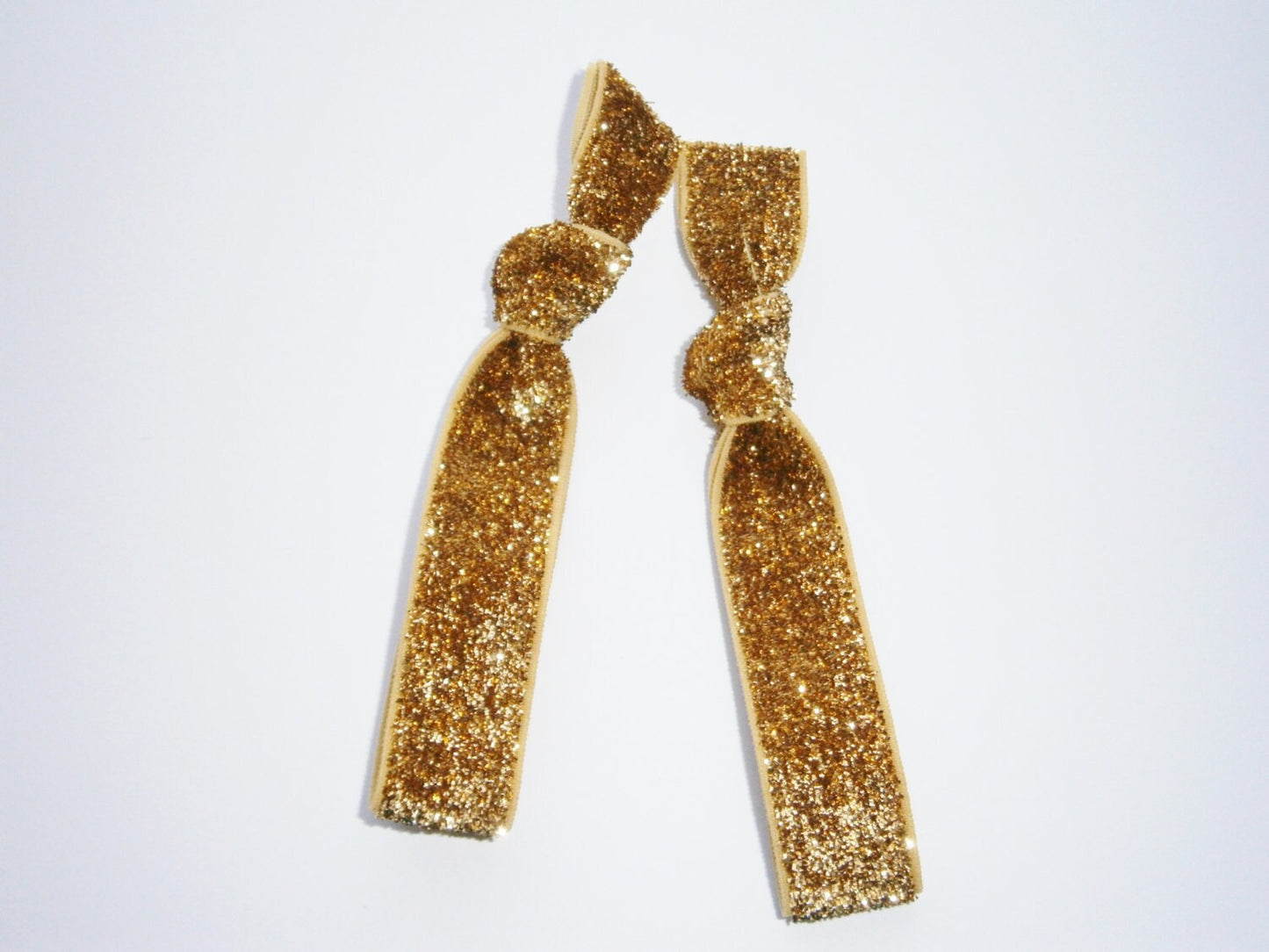 Set of 2 Glitter Hair Tie Package by Crimson Rose Cottage - Gold Glitter Hair Ties that Double as Bracelets