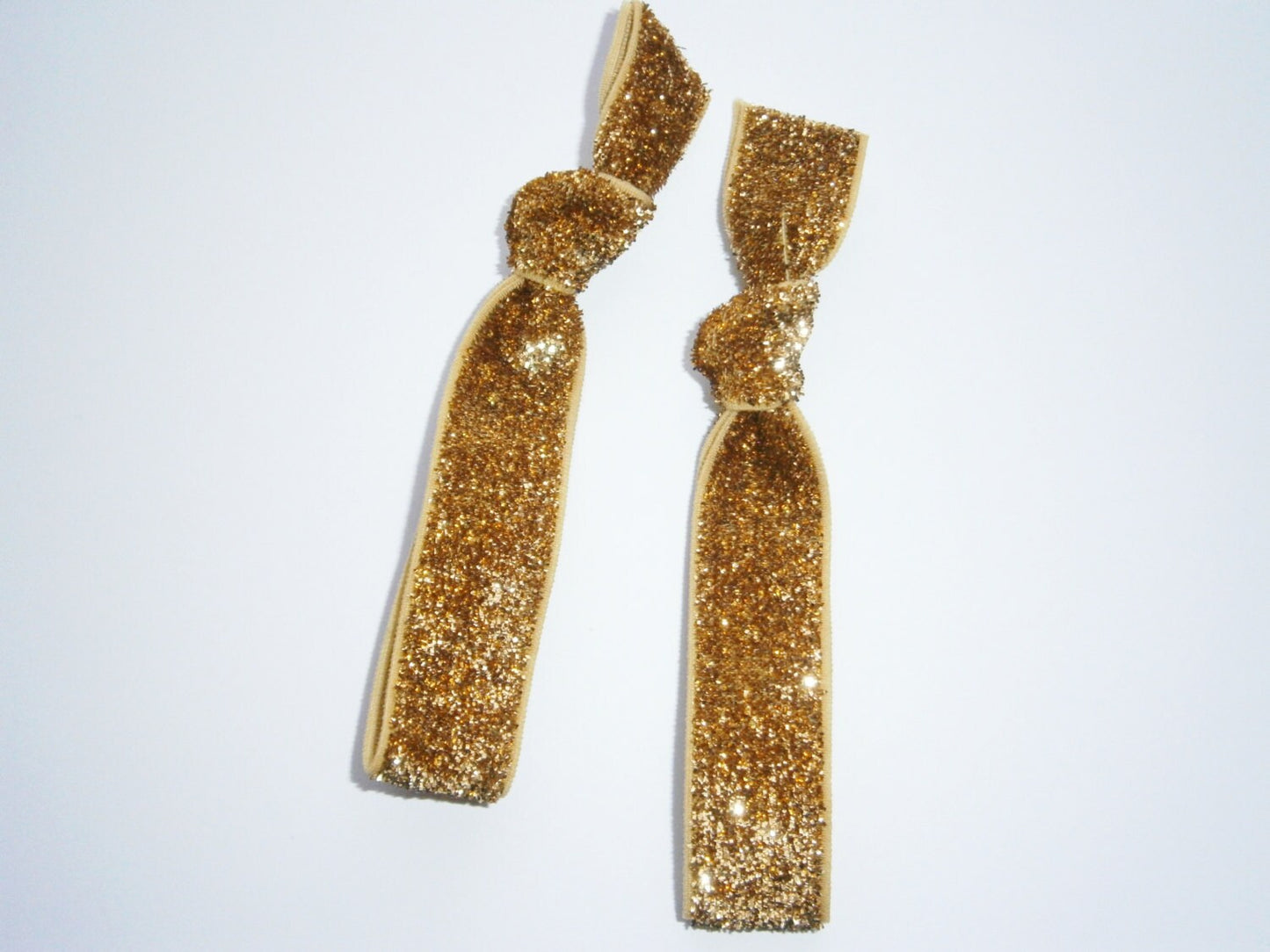 Set of 2 Glitter Hair Tie Package by Crimson Rose Cottage - Gold Glitter Hair Ties that Double as Bracelets