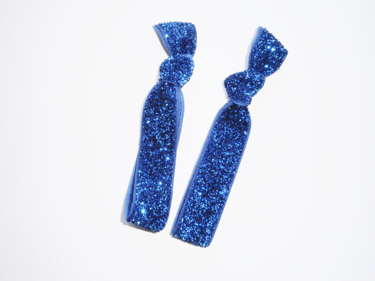 Set of 2 Glitter Hair Tie Package by Crimson Rose Cottage - Blue Glitter Hair Ties that Double as Bracelets