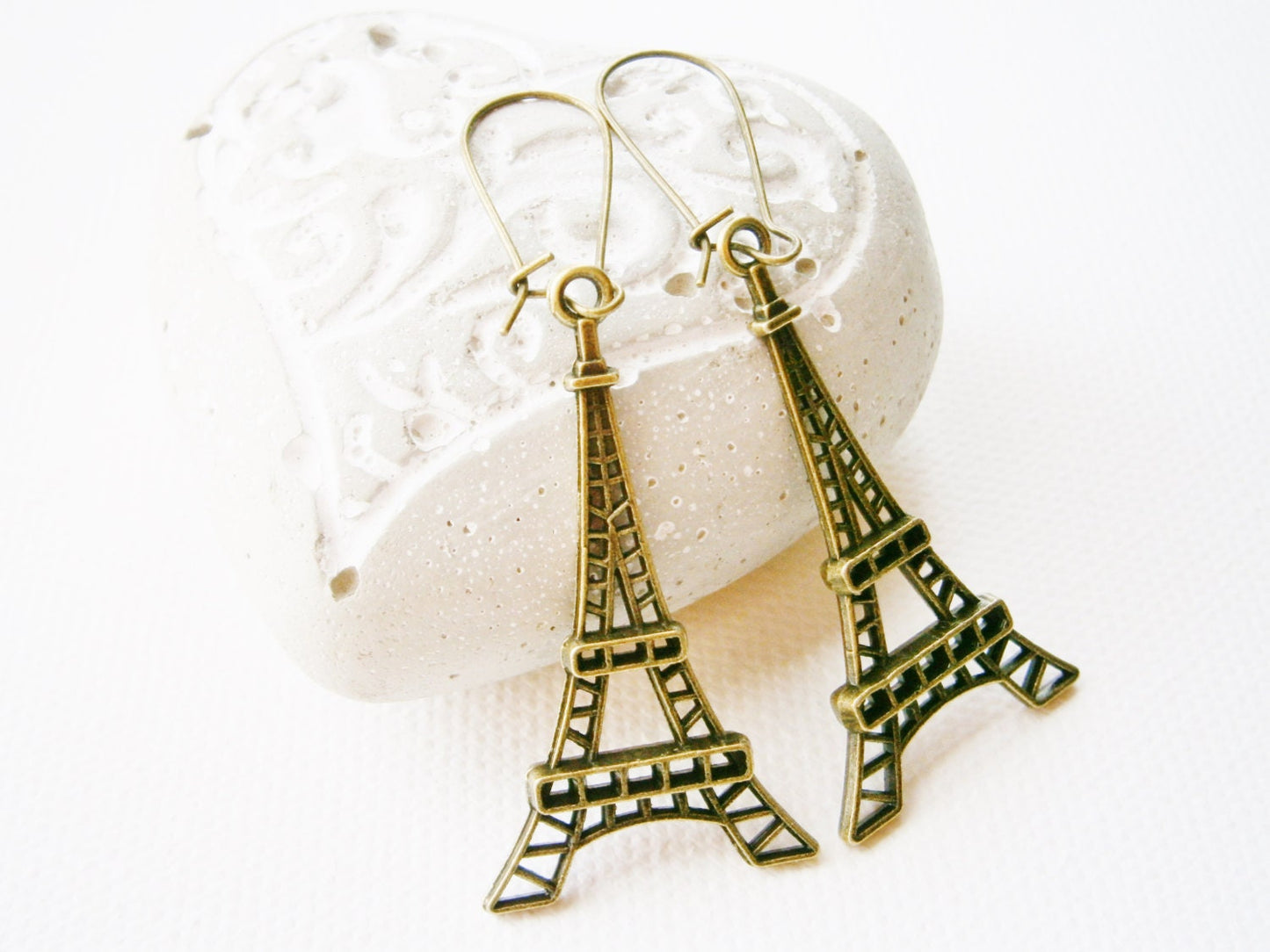 Antique Bronze Eiffel Tower Pendant Long Dangle Earrings/Boho Earrings/Steampunk Earrings/Paris Earrings