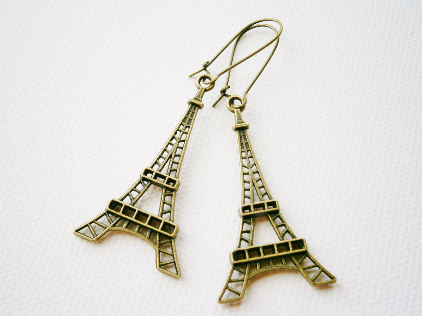 Antique Bronze Eiffel Tower Pendant Long Dangle Earrings/Boho Earrings/Steampunk Earrings/Paris Earrings