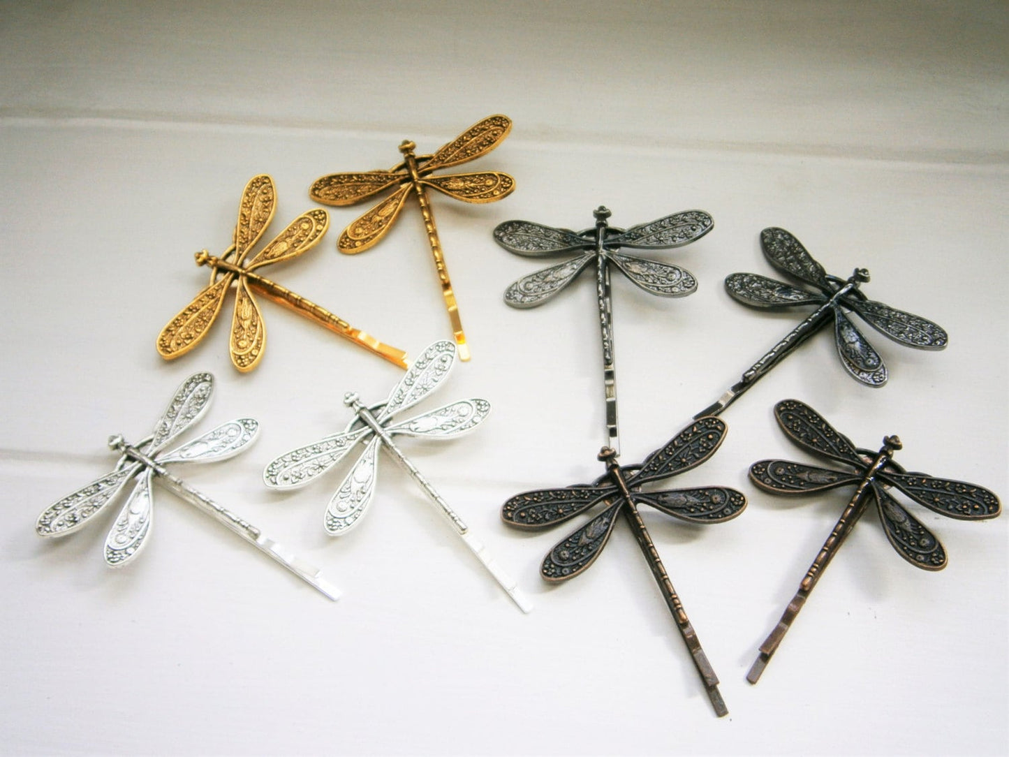 One Antique Silver Plated Dragonfly Bobby Pin, Dragonfly Hair Clip, Boho Hair Clip, Boho Hair Accessory, Wedding Hair Accessory