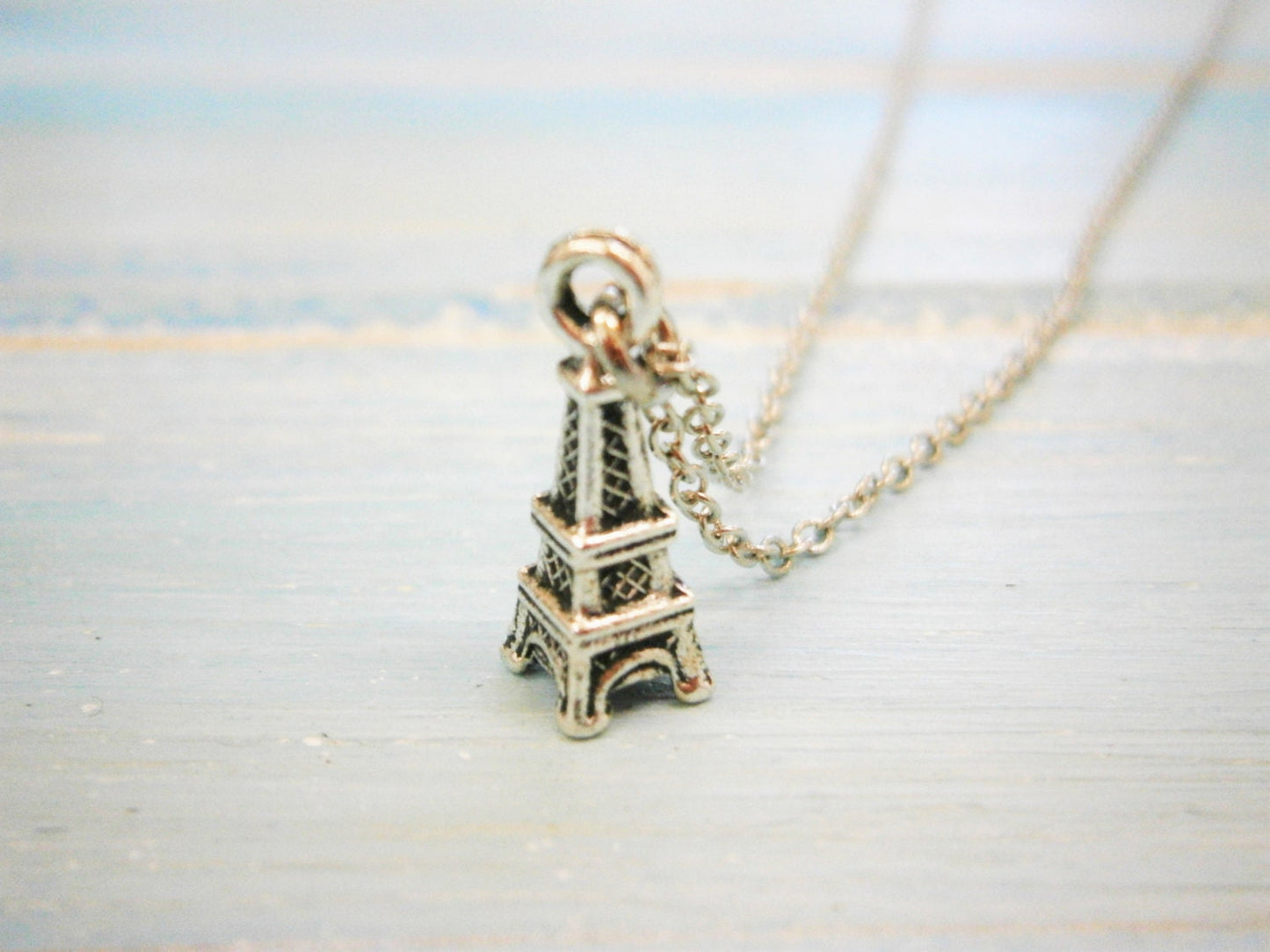 Antique Silver Mini Eiffel Tower Charm Necklace/Boho Necklace/Paris Necklace/Paris Jewellery/Dainty Necklace/Eiffel Tower Necklace