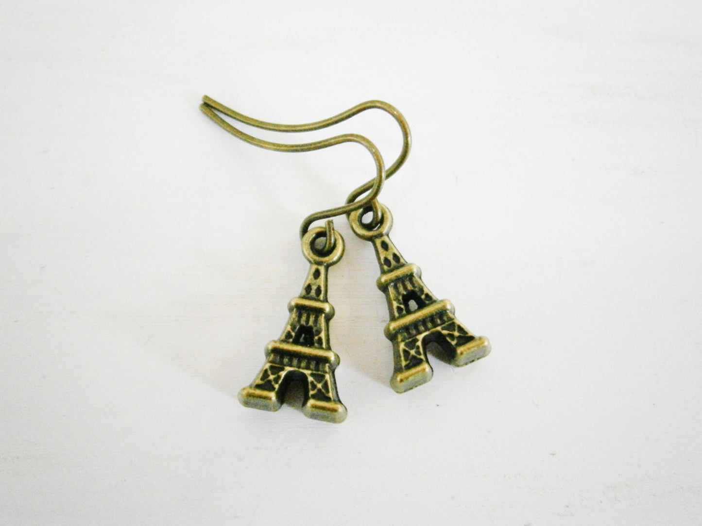 Antique Bronze Mini Eiffel Tower Charm Dangle Earrings/Boho Earrings/Paris Earrings/Paris Jewellery/Romance Earrings/Dainty Earrings