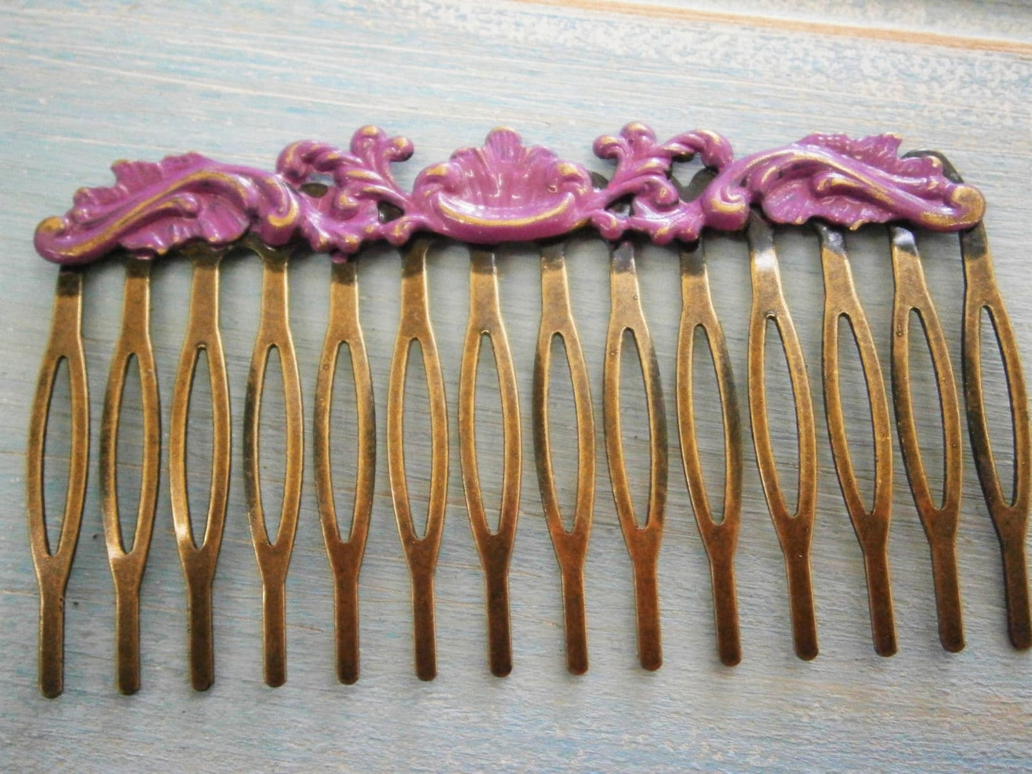 One Large Purple Patina Filigree Hair Comb - Vintage Inspired/Shabby Chic/Bohemian/Hair Accessory/Bridesmaids Gifts/Bridal Hair Accessory