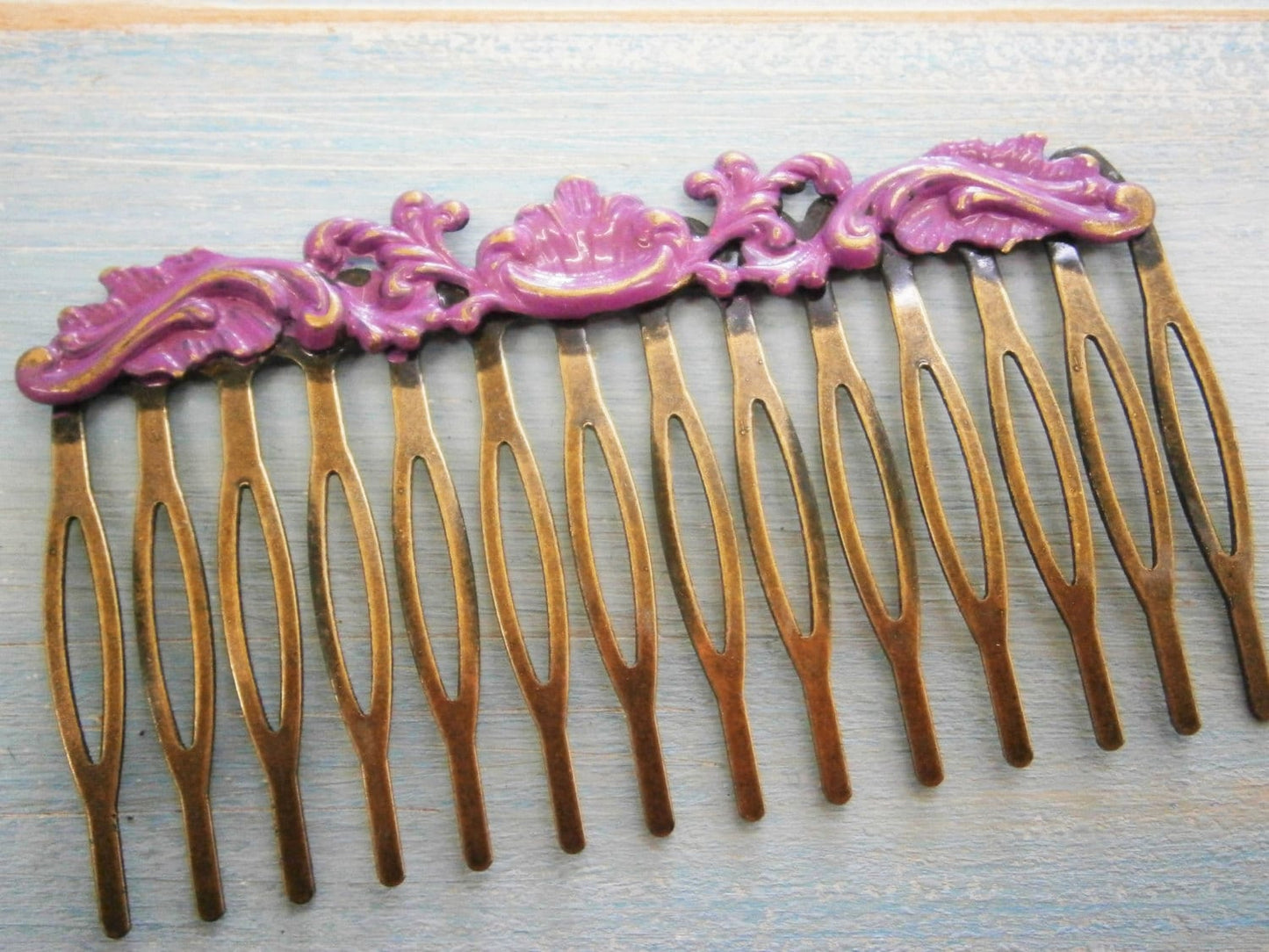 One Large Purple Patina Filigree Hair Comb - Vintage Inspired/Shabby Chic/Bohemian/Hair Accessory/Bridesmaids Gifts/Bridal Hair Accessory