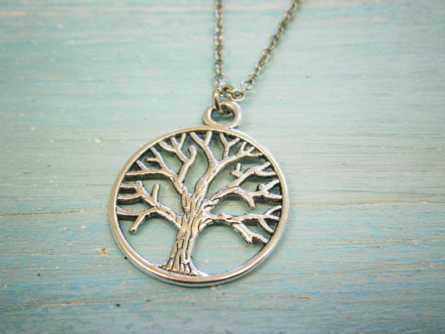 Antique Silver Filigree Small Round Tree of Life Necklace Charm/Boho Necklace/Nature Necklace/Woodland Jewellery/Nature Jewellery