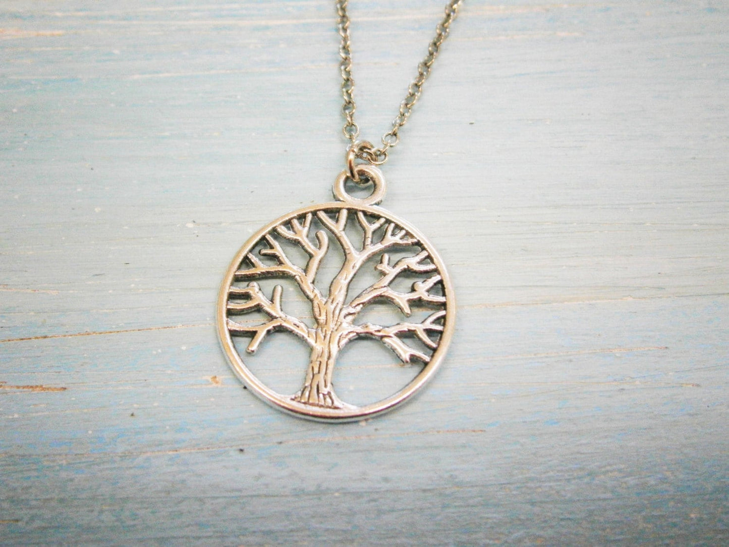 Antique Silver Filigree Small Round Tree of Life Necklace Charm/Boho Necklace/Nature Necklace/Woodland Jewellery/Nature Jewellery