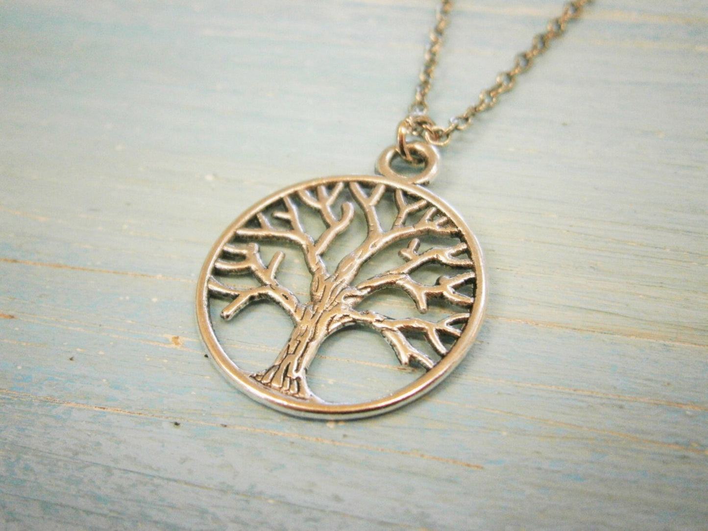 Antique Silver Filigree Small Round Tree of Life Necklace Charm/Boho Necklace/Nature Necklace/Woodland Jewellery/Nature Jewellery